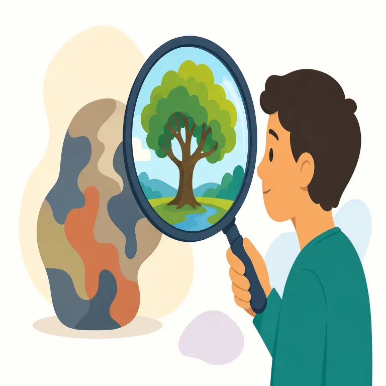 interpretation（解釈・名詞）の覚え方イラスト — このエントリの interpretation は、会議などでの「通訳」ではなく、文章・法律・作品・出来事をどう理解して説明するかという「解釈」です