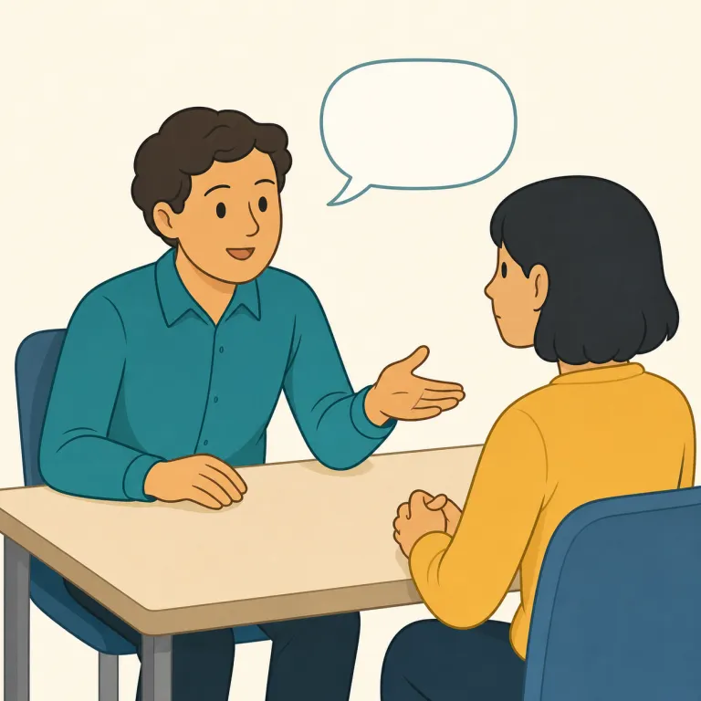 interrogator（尋問者・名詞）の覚え方イラスト — interrogator は、まず動詞 interrogate「厳しく問いただす」を中心に覚えると定着しやすいです