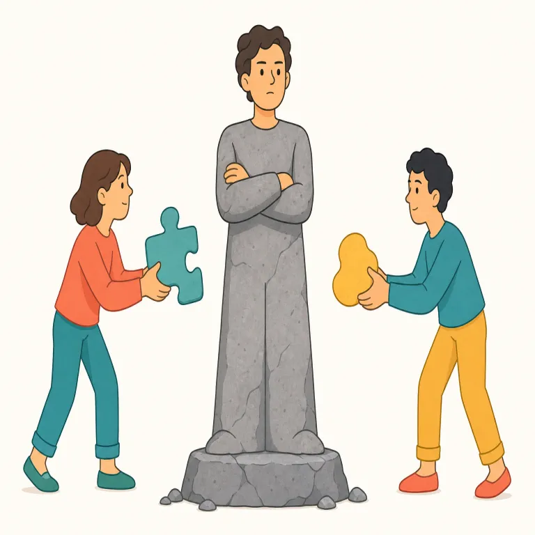 intransigence（妥協しないこと・名詞）の覚え方イラスト — transaction の transact を知っていると、transigence は『話をまとめて先へ進める』方向の語だと見やすい