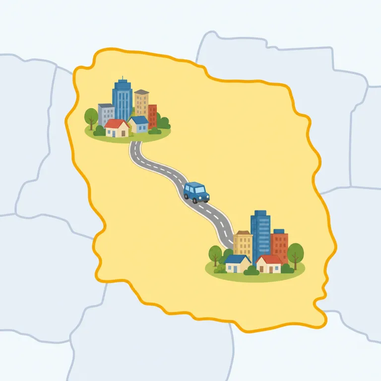 intrastate（州内・形容詞）の覚え方イラスト — intrastate は `intra-`「内側」+ state「州」と分けて、米国などの行政・法律文脈で「一つの州の内側の」と覚えます