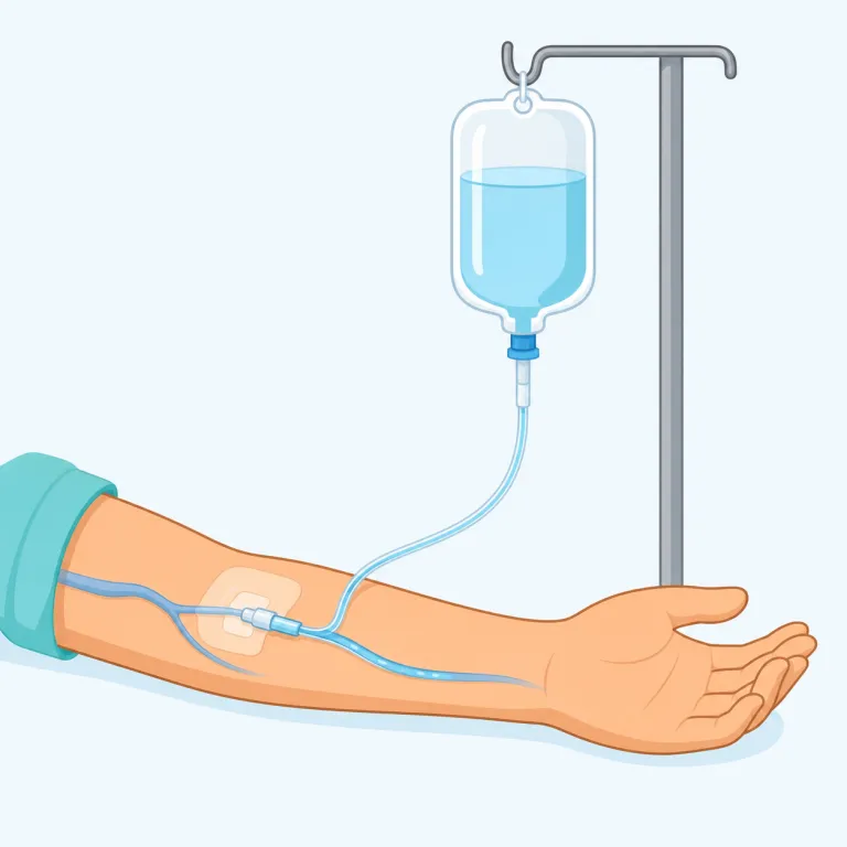 intravenously（静脈内に・副詞）の覚え方イラスト — まず vein「静脈」を知っていれば、venous は「静脈の」と見やすくなります
