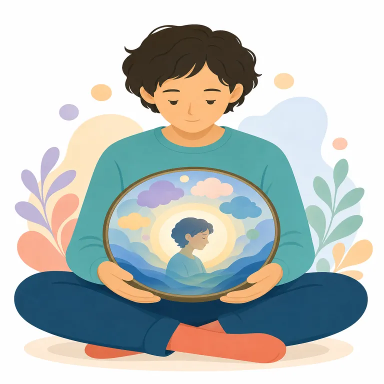 introspection（内省・名詞）の覚え方イラスト — introspection は、まず inspection を思い出すと覚えやすいです