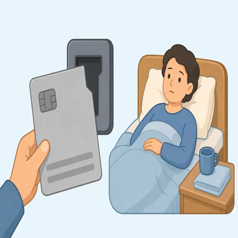 invalid（無効な；病弱な人、寝たきりの人）の覚え方イラスト — valid「有効な」を知っていれば、invalid は in- が付いてそのまま逆の「無効な」と取れる