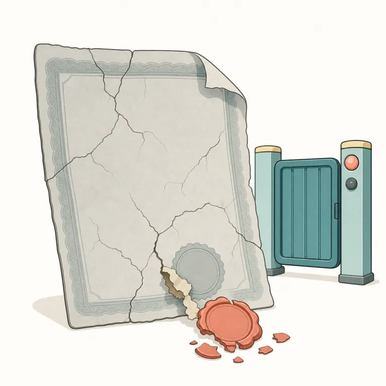 invalidation（無効化・名詞）の覚え方イラスト — valid「有効な」を知っていれば、in- が付いた invalidate は「有効ではなくする」、さらに -ion が付いた invalidation はその「無効化という…