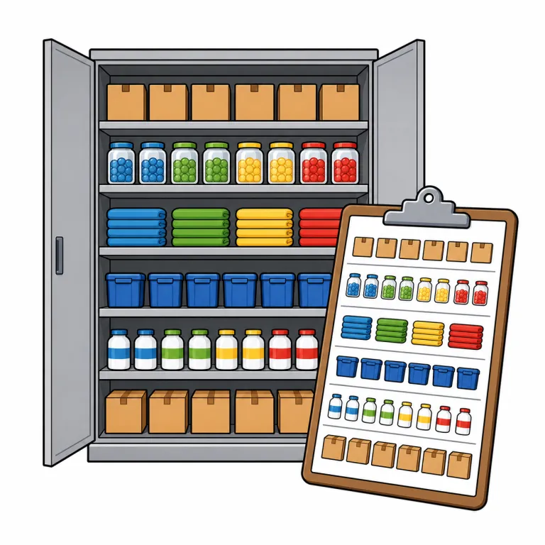 inventory（在庫目録・noun）の覚え方イラスト