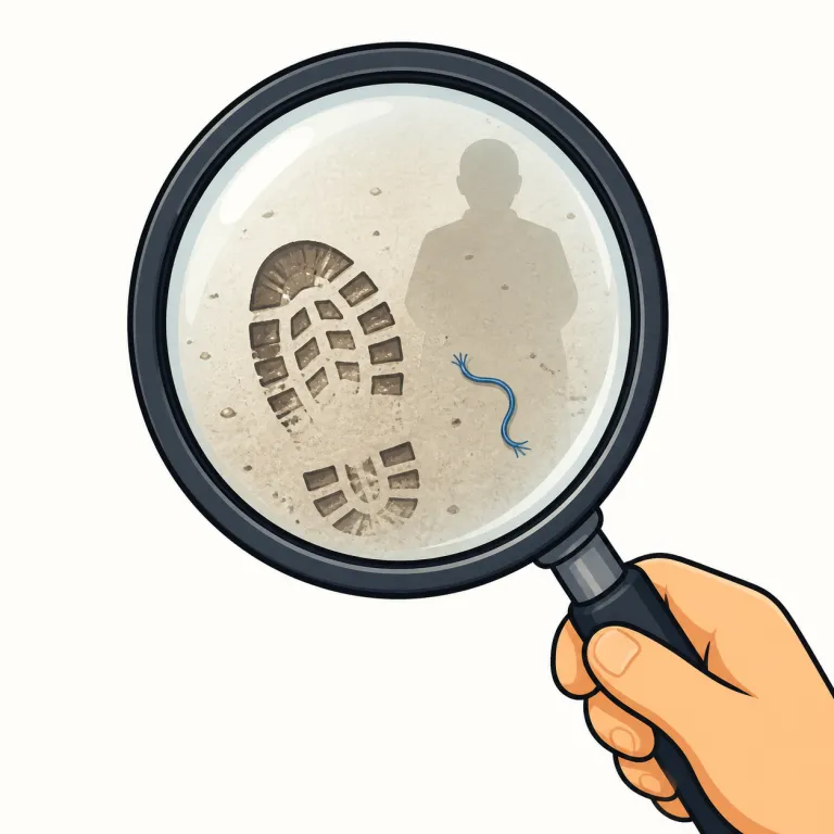 investigation（捜査・noun）の覚え方イラスト