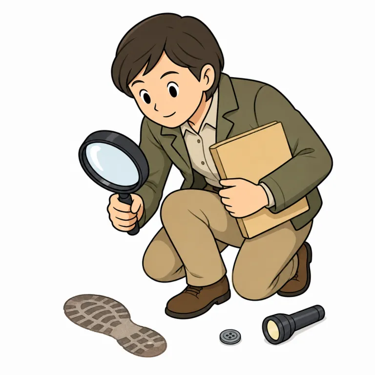 investigator（調査員・noun）の覚え方イラスト