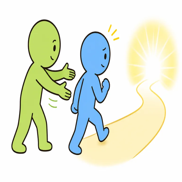 invite（促す・verb）の覚え方イラスト