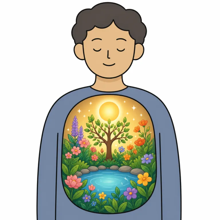 inward（内面的な・adjective）の覚え方イラスト