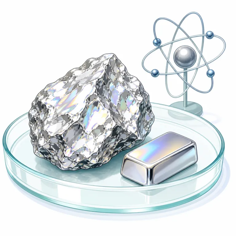 iridium（イリジウム・名詞）の覚え方イラスト — "-ium"で終わる語は sodium, titanium, uranium など金属元素名が多いので、まず「元素の名前」だと固定する