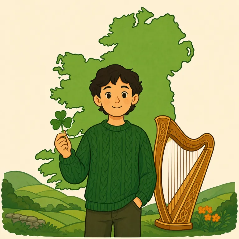 irish（アイルランドの、アイルランド人の、アイルランド語の・形容詞）の覚え方イラスト — Irish はまず Ireland（国名）と対で固定するのが近道
