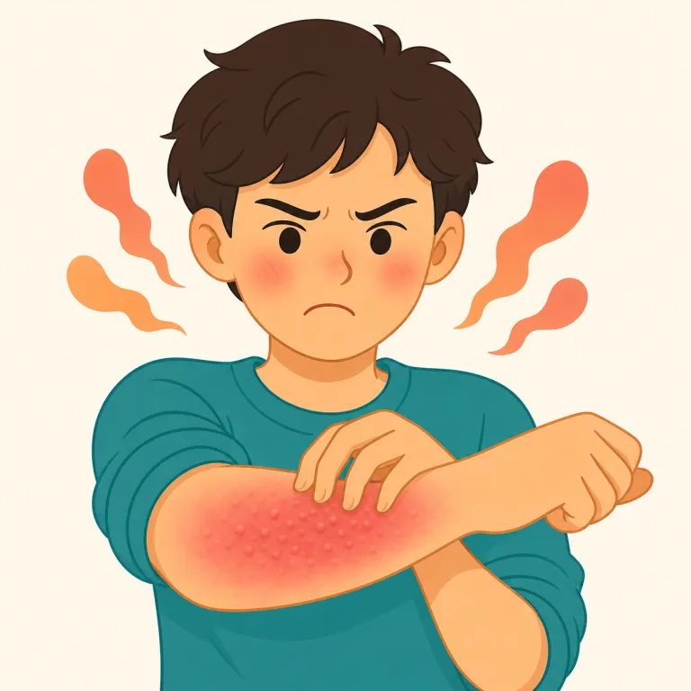irritated（炎症を起こした、いらいらした・形容詞）の覚え方イラスト — irritate「いら立たせる／刺激する」を知っていれば、その -ed 形で「刺激されてそうなった状態」と押さえると記憶しやすいです