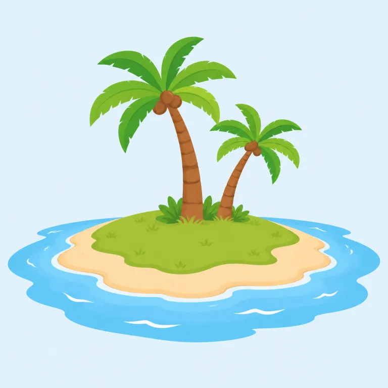 island（島・名詞）の覚え方イラスト — まず中に land が入っていると見ると覚えやすいです