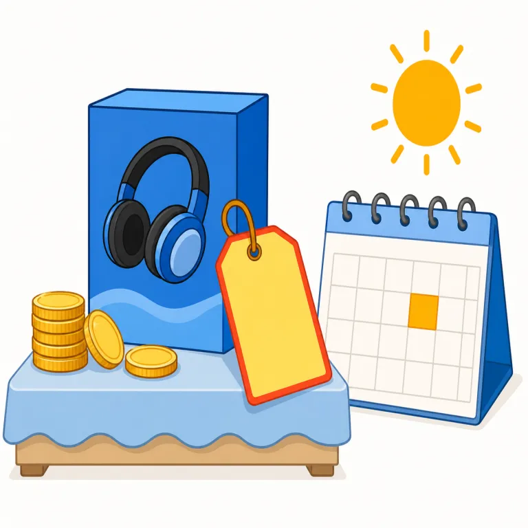 it's on sale today（今日はセール中です）の覚え方イラスト — it’s on sale today は、商品を指して「それ、今日セール価格です」と伝える販売現場の声として覚えると定着します