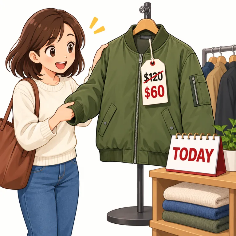 it's on sale today（今日はセール中・noun）の覚え方イラスト