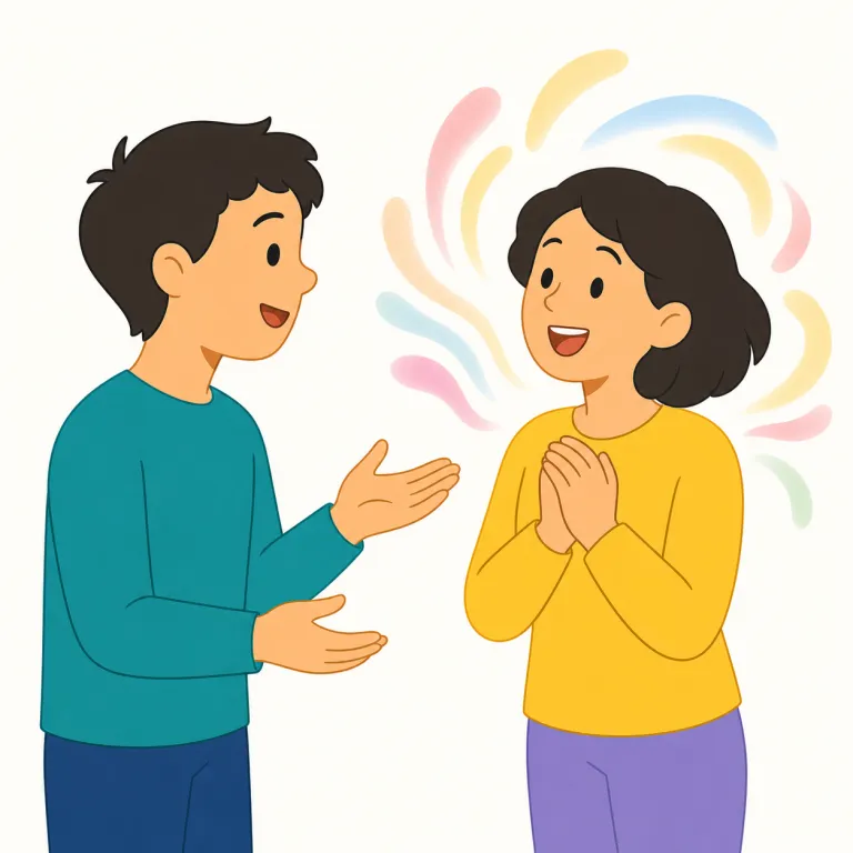 it sounds great（いいですね・イディオム）の覚え方イラスト — pointは sound を『音』そのものではなく『聞いた印象では〜だ』と取ること