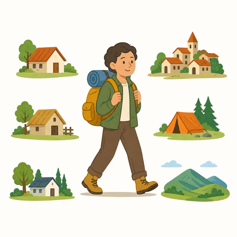 itinerant（巡回する・形容詞）の覚え方イラスト — itinerant は Latin iter「旅・道のり」に由来し、決まった拠点に留まらず各地を巡る状態を表す形容詞です