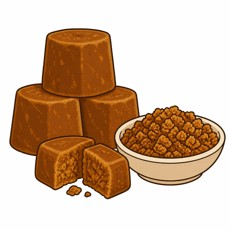 jaggery（粗糖（黒砂糖）・noun）の覚え方イラスト