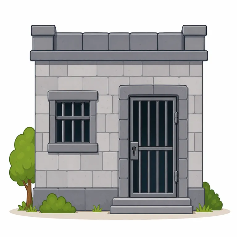jail（刑務所、拘置所・名詞）の覚え方イラスト — 名詞 jail は「閉じ込める場所」として、まず in jail（拘置中で）、go to jail（収監される）、get out of jail（釈放される）の3つで覚えると使いやす…