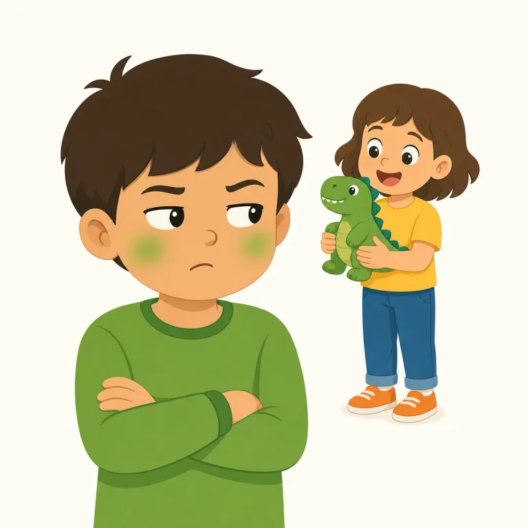 jealous（嫉妬深い・形容詞）の覚え方イラスト — まず "jealous of ..." をかたまりで覚えると使いやすい語です