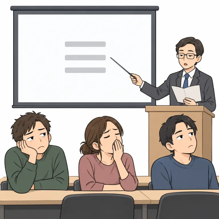 jejune（退屈な・adjective）の覚え方イラスト