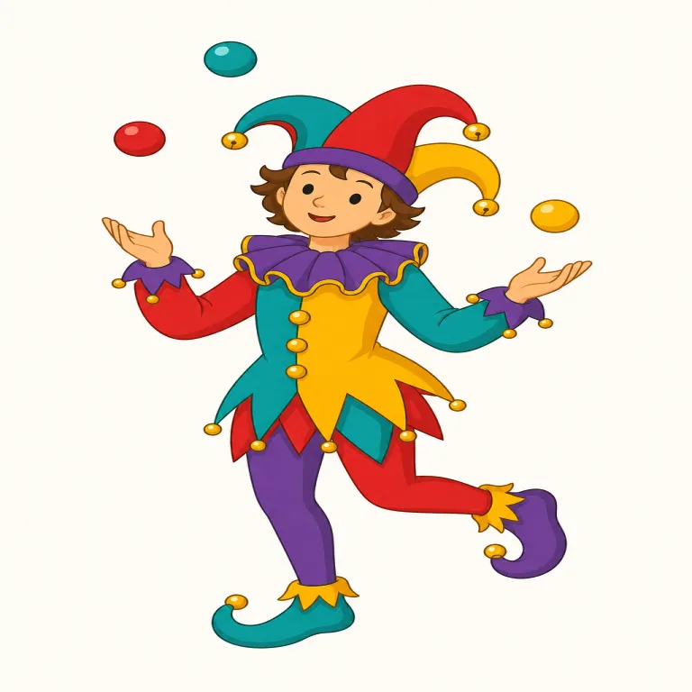 jester（道化師・名詞）の覚え方イラスト — jester は joker に見た目が近いので、まず「人を笑わせる側の人」とつなげると入りやすいです
