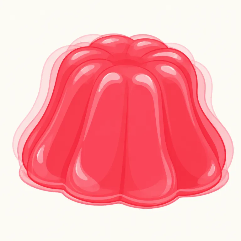 jiggly（ぷるぷる揺れる・形容詞）の覚え方イラスト — jiggle（小刻みに揺れる）を知っていれば、jiggly は「揺れる性質のある」「ぷるぷるした」と取りやすいです