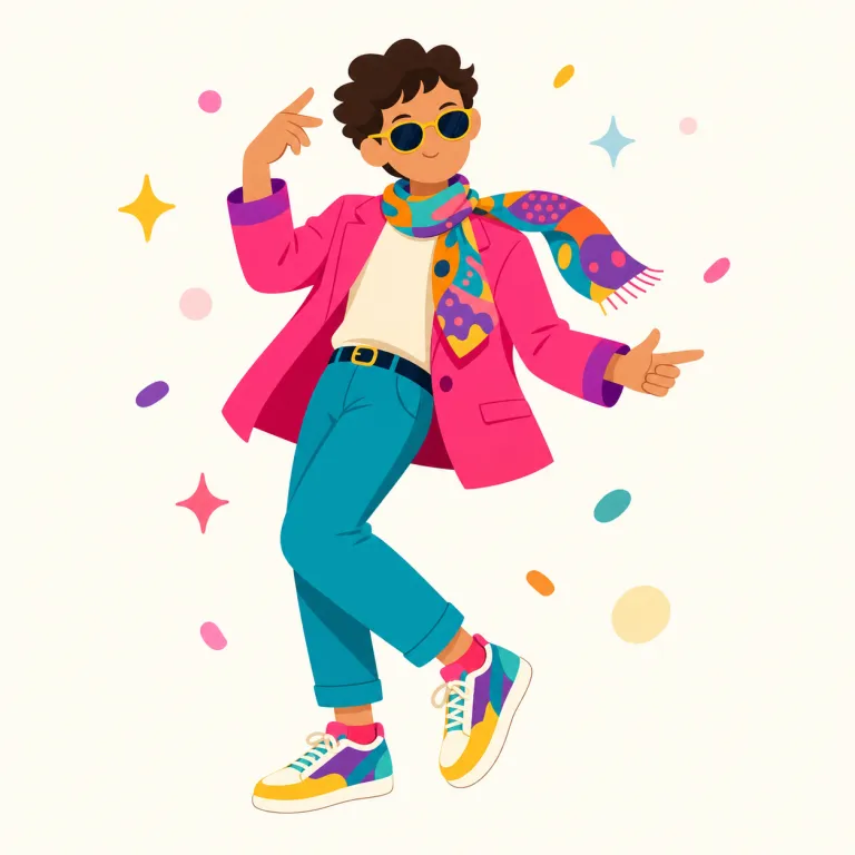 jiggy（活発な・形容詞）の覚え方イラスト — この jiggy は「しゃれた」という基本義ではなく、音楽やダンスの場で人や雰囲気が元気に盛り上がっている様子を表す珍しい用法です