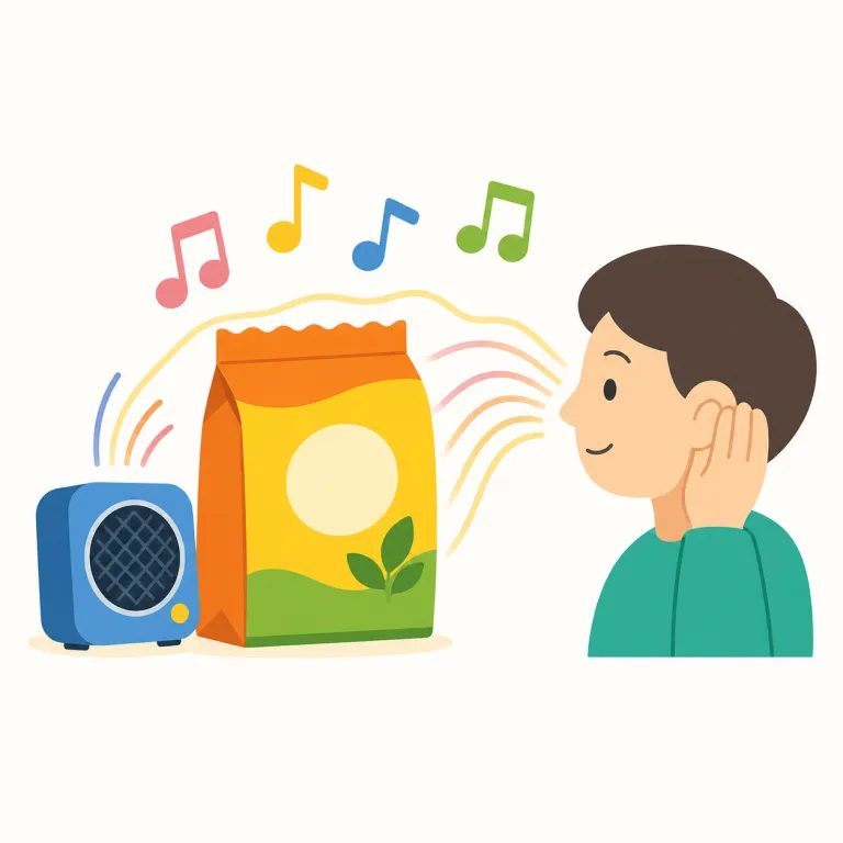 jingle（短い広告メロディ・noun）の覚え方イラスト