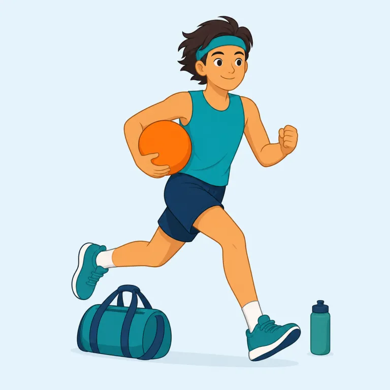 jock（運動選手・名詞）の覚え方イラスト — athlete よりくだけた語で、特にアメリカ英語では学校のスポーツに打ち込む運動選手を指す