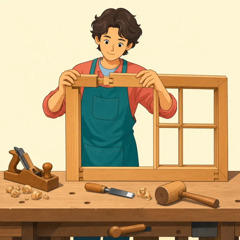 joiner（建具屋・名詞）の覚え方イラスト — joiner はまず join「つなぐ」＋ -er「〜する人」で押さえると覚えやすいです