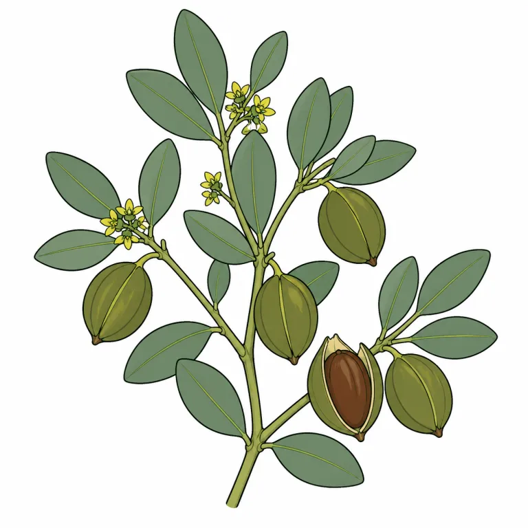 jojoba（ホホバ・noun）の覚え方イラスト