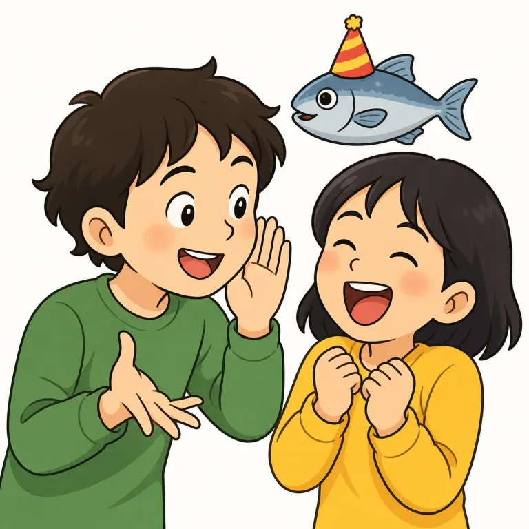 joke（冗談を言う・verb）の覚え方イラスト