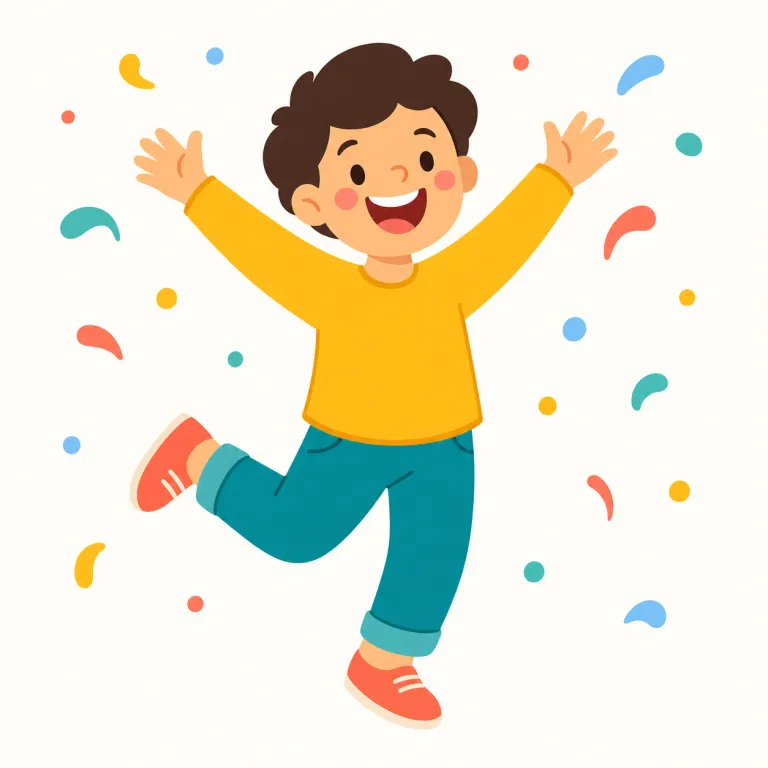 jolly（陽気な・形容詞）の覚え方イラスト — jolly は、人や態度が明るくほがらかな「陽気な」として覚えます