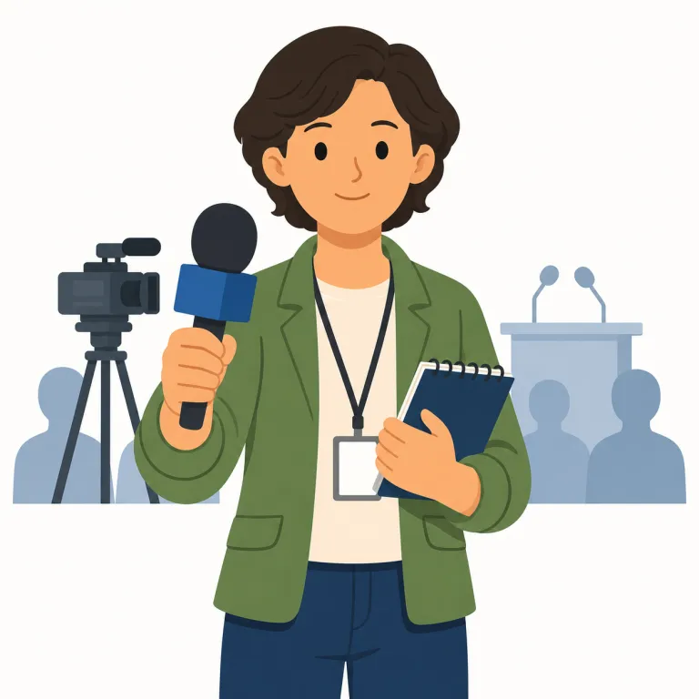 journalist（ジャーナリスト・名詞）の覚え方イラスト — このエントリの「ジャーナリスト」は、単にニュースを書く報道記者という基本義を日本語で言い換えたものではなく、公共的な話題を取材・分析し、メディアを通じて発信する専門職とい…