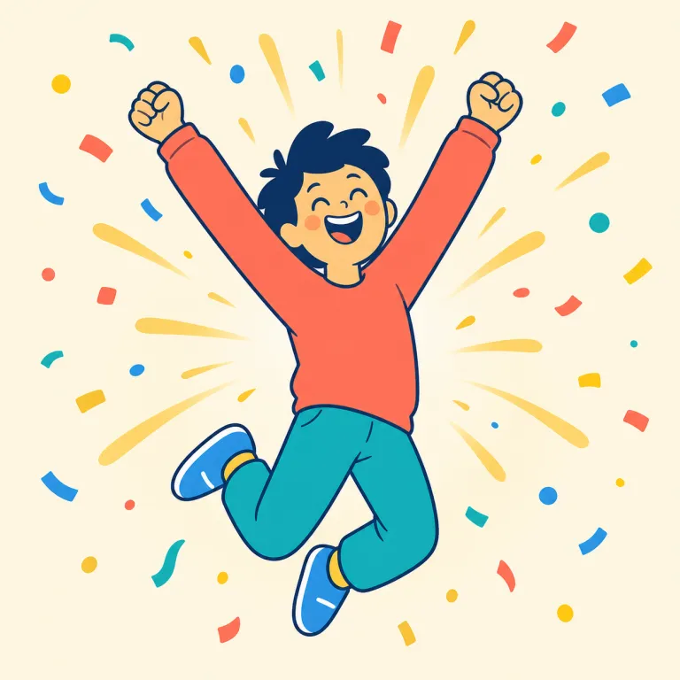 jubilation（歓喜・名詞）の覚え方イラスト — まず形で覚えると定着しやすいです