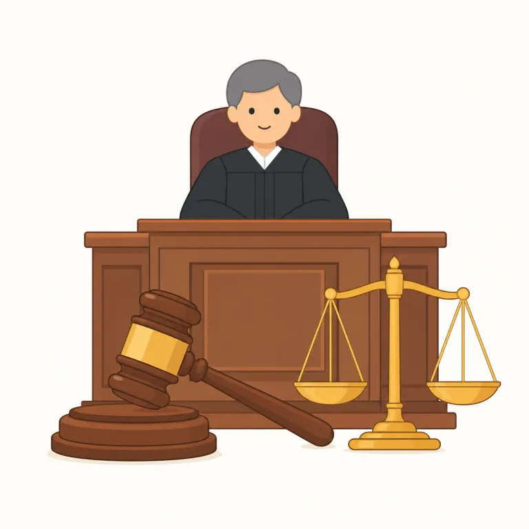 judicial（司法・形容詞）の覚え方イラスト — このエントリの judicial は、個々の裁判手続きというより、国家の仕組みの中で法を解釈し判断する「司法」に関する語として覚えます