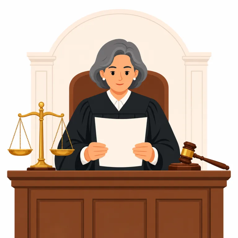 judicially（司法的に・副詞）の覚え方イラスト — このエントリの judicially は、単に「裁判上」という基本義を答えるものではなく、行為が司法制度や裁判所の権限を通じて正式に行われる、という硬い意味の「司法的に」です