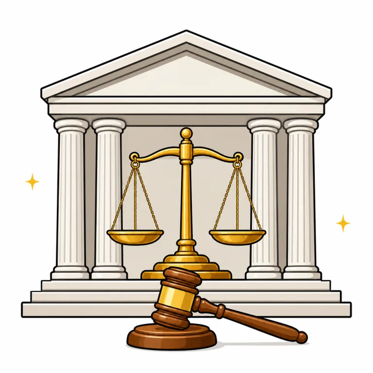 judiciary（司法部・noun）の覚え方イラスト