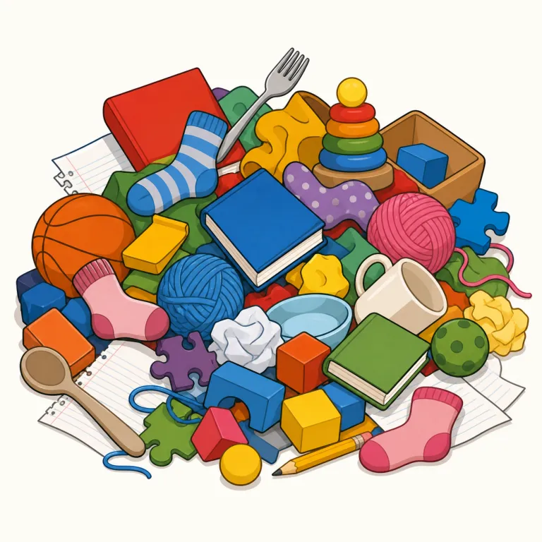 jumble（ごちゃごちゃ・名詞）の覚え方イラスト — 名詞のjumbleは、「分類前の箱」を思い浮かべると覚えやすい語です