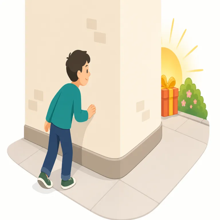 just around the corner（もうすぐ・イディオム）の覚え方イラスト — このエントリは just around the corner の「すぐ近くに」という場所の基本義とは別に、出来事が近い未来に迫っている意味を扱う
