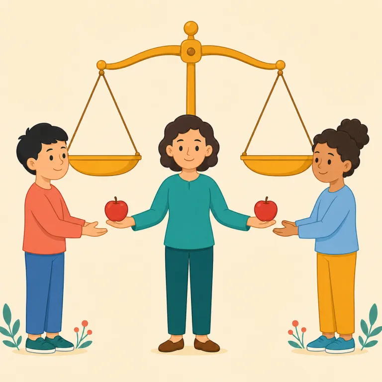 justly（正当に・副詞）の覚え方イラスト