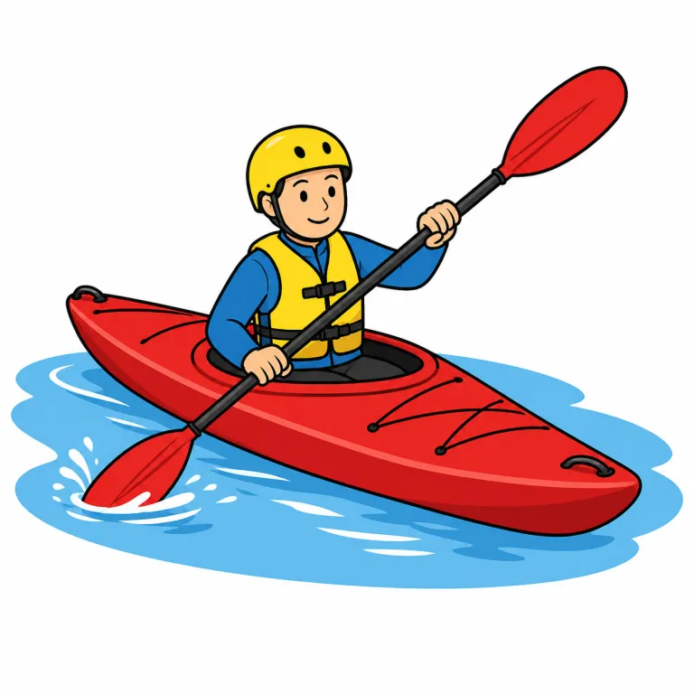kayaker（カヤック乗り・noun）の覚え方イラスト