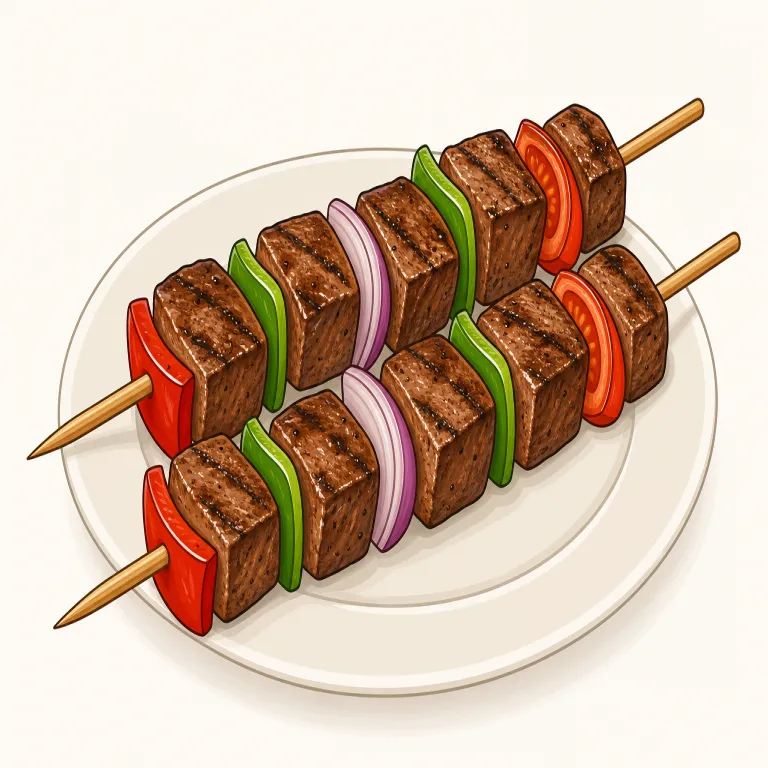 kebab（ケバブ・noun）の覚え方イラスト