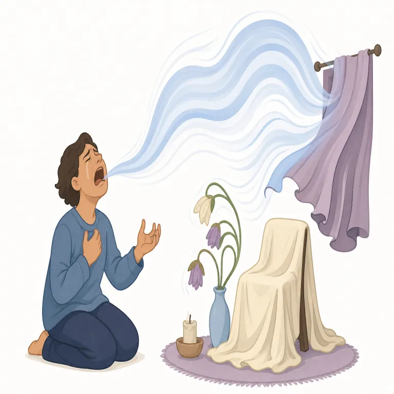 keening（嘆き声・名詞）の覚え方イラスト — noun の keening は「泣く行為」ではなく、耳に残る嘆きの音として整理しましょう