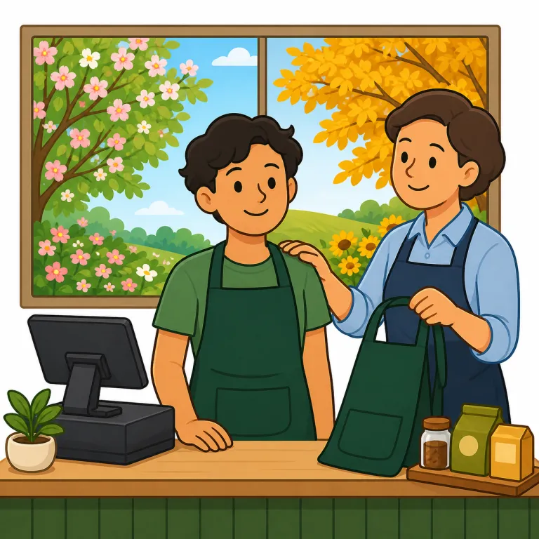 keep on（（人を）雇い続ける・phrasal_verb）の覚え方イラスト