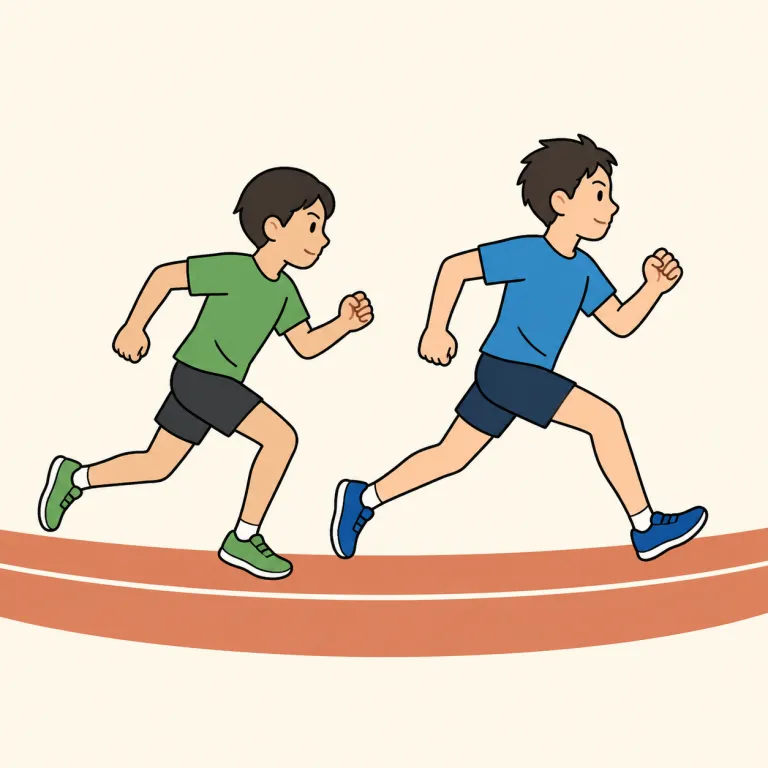 keep up（遅れずについていく・phrasal_verb）の覚え方イラスト