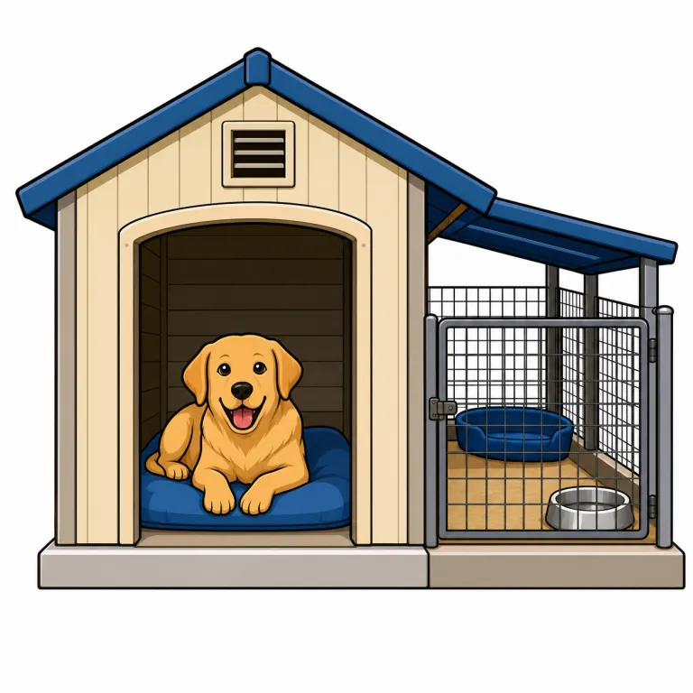kennel（犬舎、飼育所・noun）の覚え方イラスト