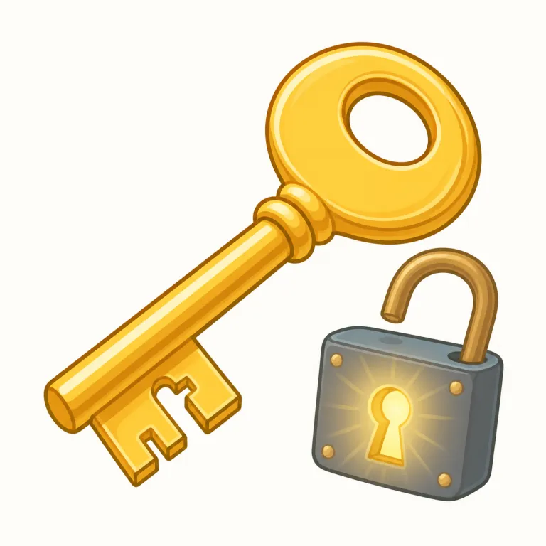 key（鍵、決め手・名詞）の覚え方イラスト — 名詞では lock、door、spare などと結びつく実物の「鍵」が出発点です