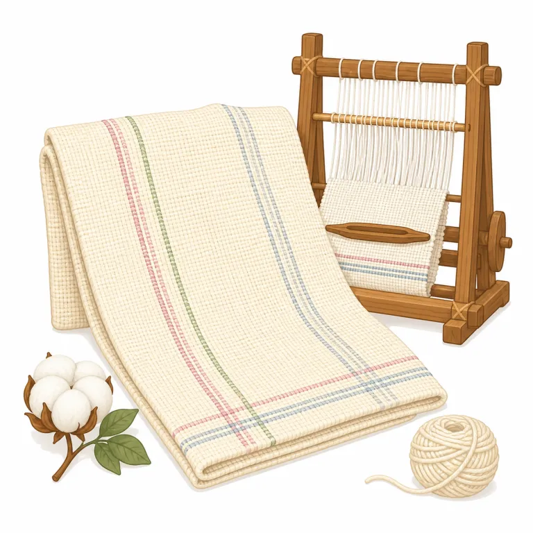 khadi（手紡ぎ布・名詞）の覚え方イラスト — khadi は、主にインドで作られる手紡ぎ・手織りの布として覚えます
